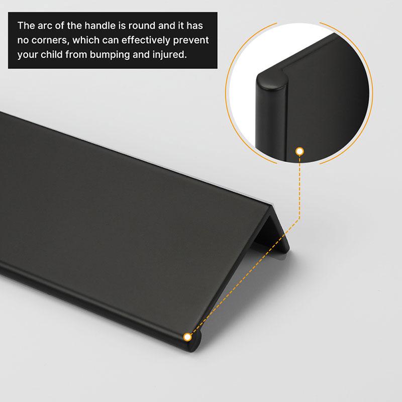 Homdiy Black Kitchen Cabinet Handles Finger Edge Drawer Tab