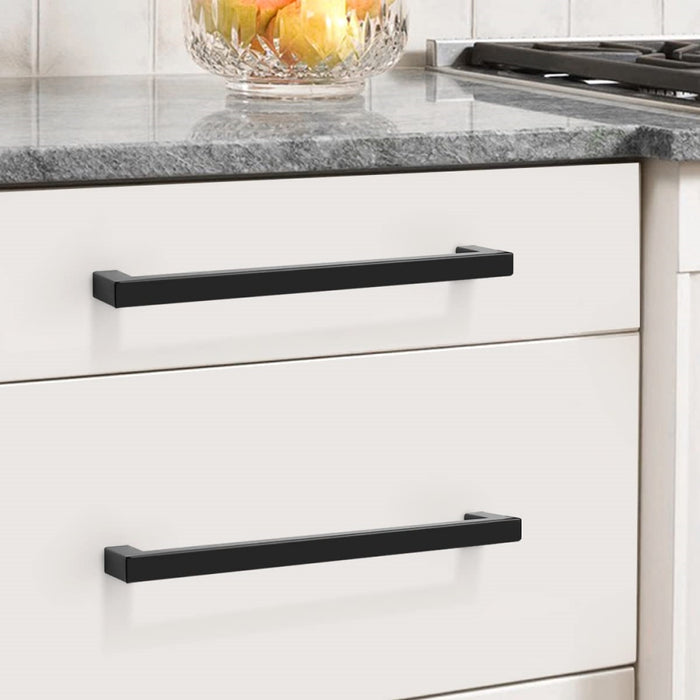 Modern Black Cabinet Pulls Stainless Steel Cabinets Hardware Handles -Homdiy