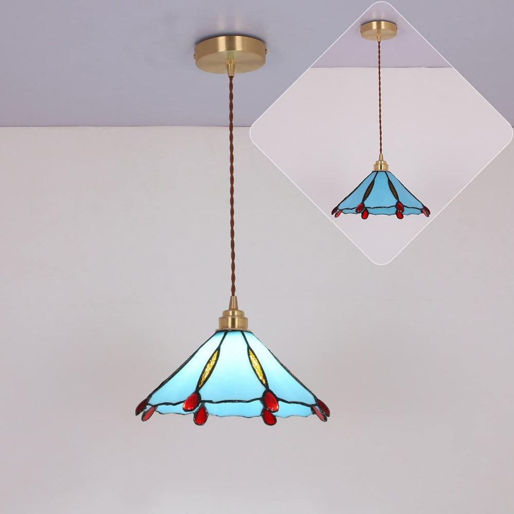 Homdiy Pendant Light Tiffany Lamp Colored Glass Pendant