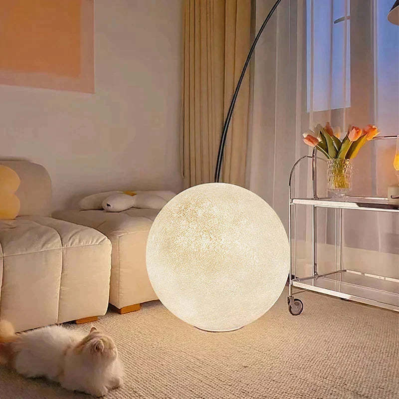 Simple White Moon Pendant Light Ball Floor Lamp -Homdiy