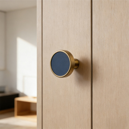 Brass Solid Leather Handmade Cabinet Pulls Dresser Knobs