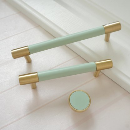 Brass Solid Leather Handmade Cabinet Pulls Dresser Knobs