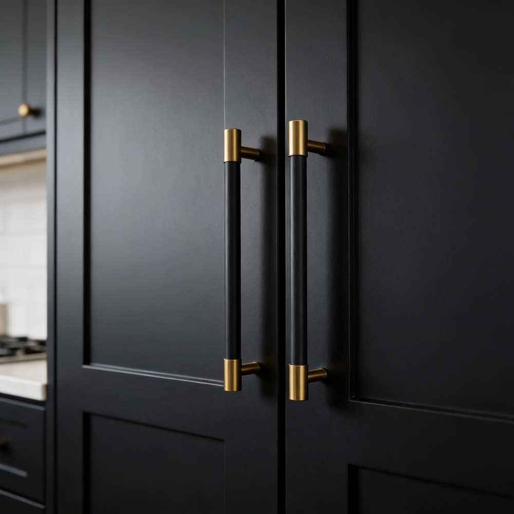 Brass Solid Leather Handmade Cabinet Pulls Dresser Knobs