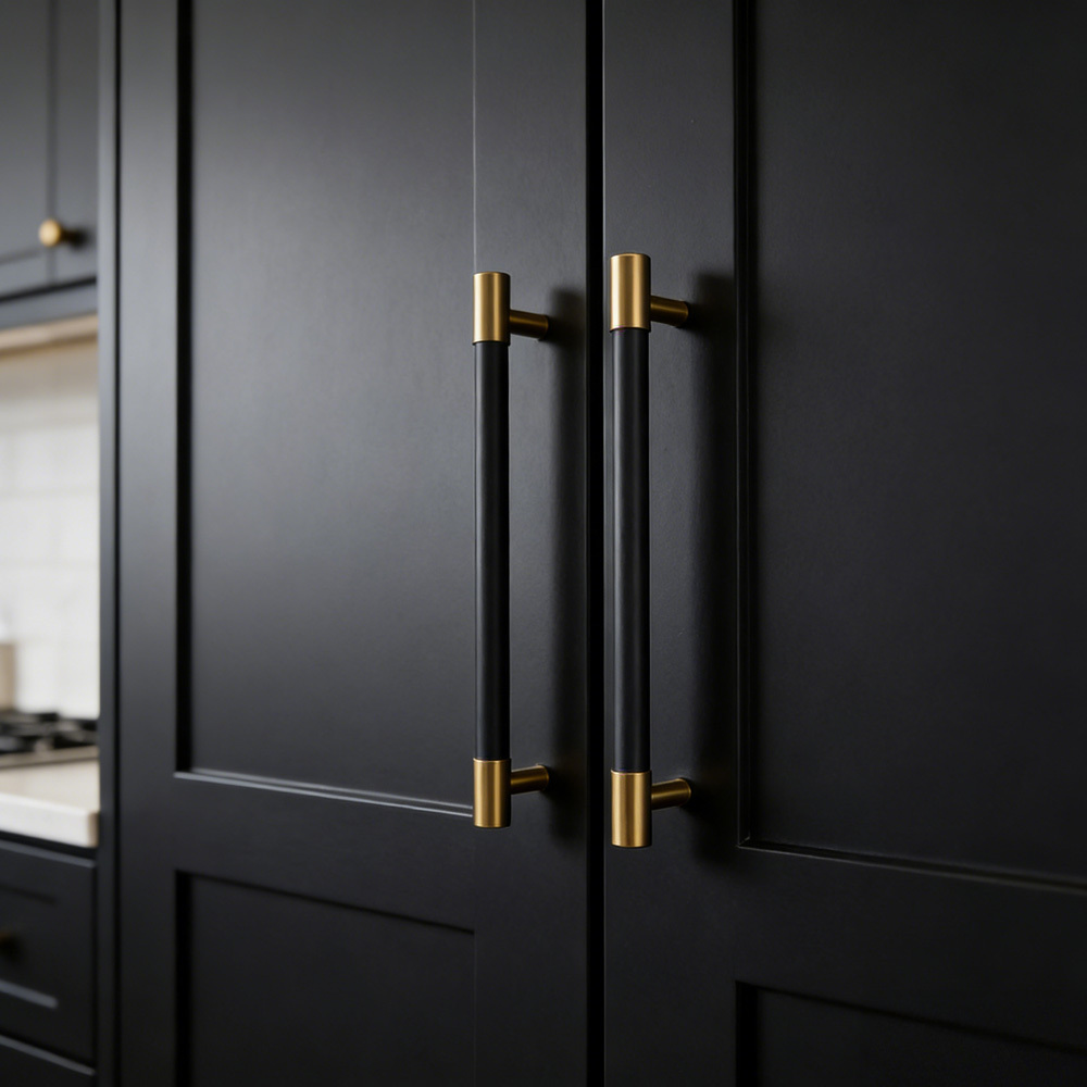 Brass Solid Leather Handmade Cabinet Pulls Dresser Knobs