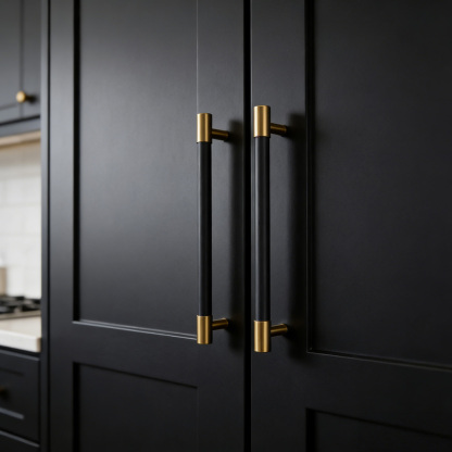 Brass Solid Leather Handmade Cabinet Pulls Dresser Knobs