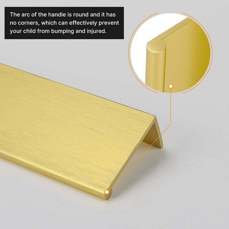 10 Pack Brushed Brass Finger Pull Drawer Edge Pulls Cabinet Hardware Handlles -Homdiy