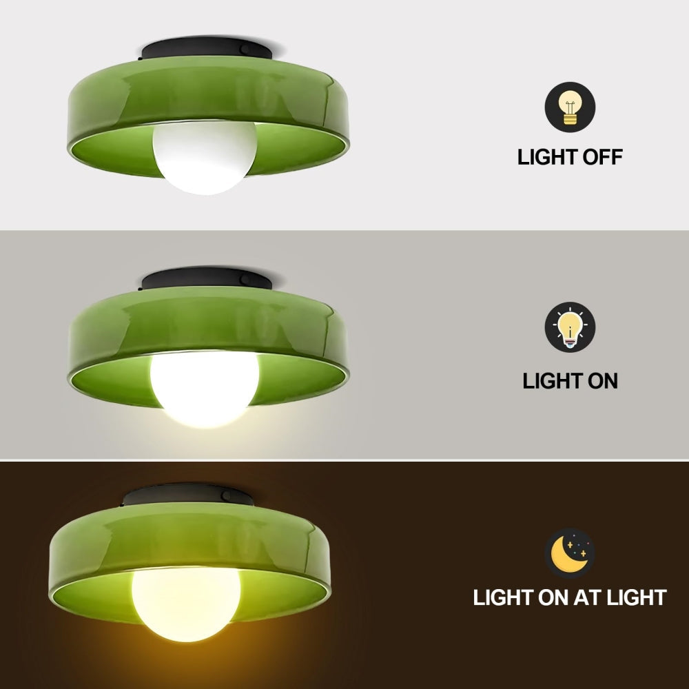 Modern Glass Semi Flush Mount Ceiling Light Fixture -Homdiy