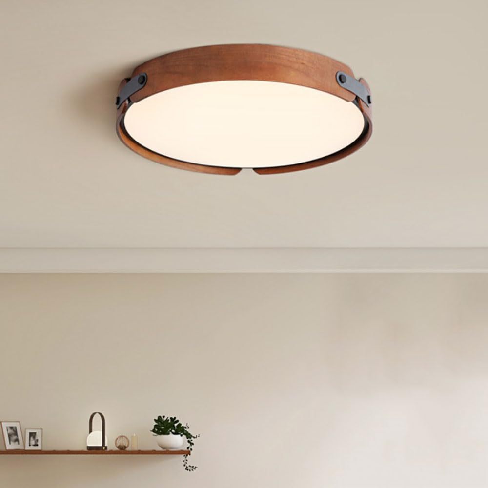Mid-Century Wood Dome Ceiling Lamp -Homdiy