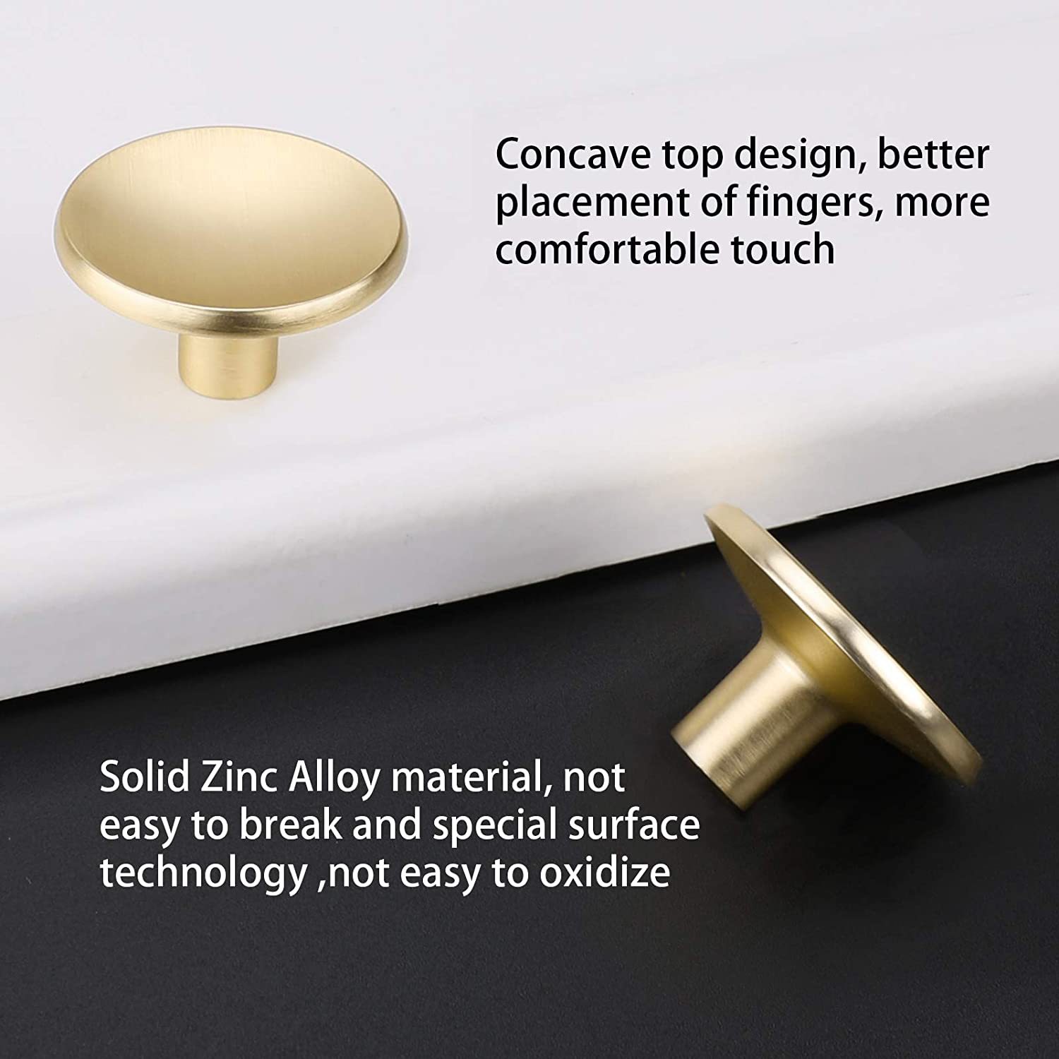 20 Pack Brass Cabinet Handles Solid Round Drawer Knobs For Kitchen Cabinets(LS4008GD) -Homdiy