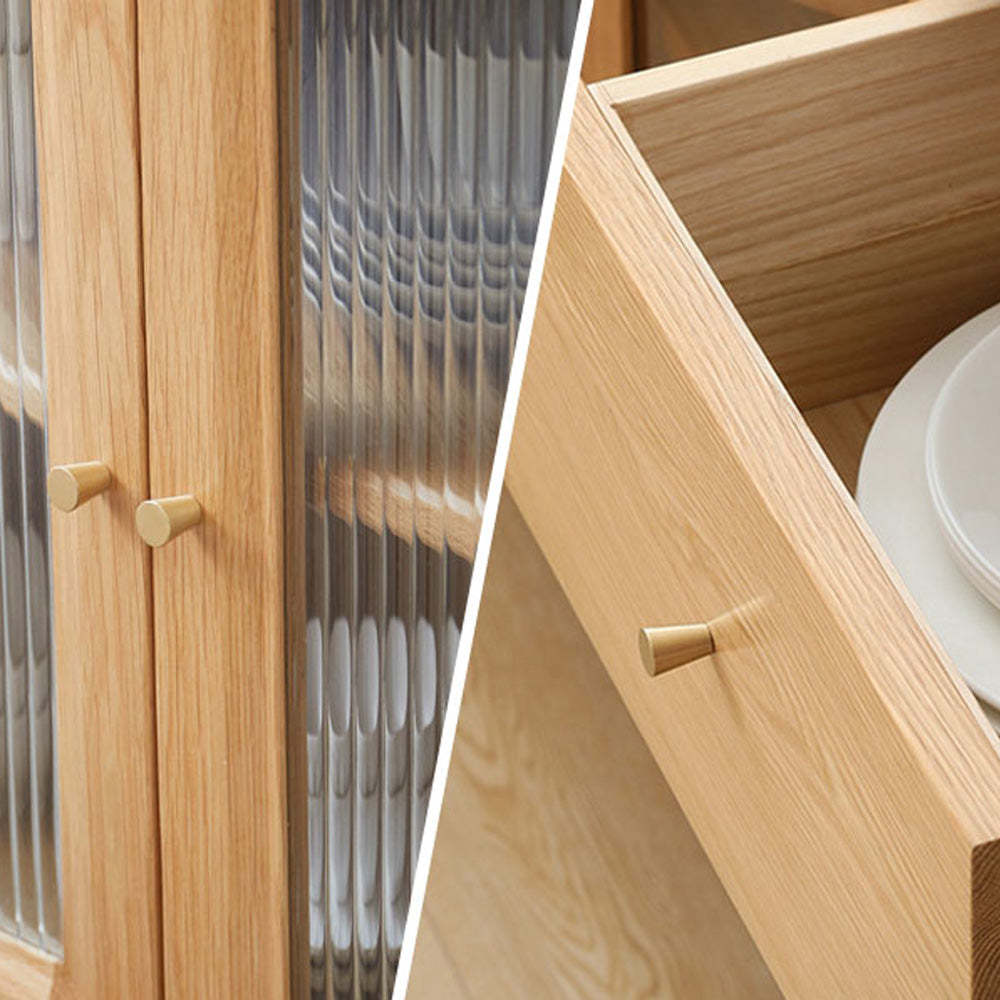 12 Pack Brushed Brass Circular Cone Shape Knobs Cabinet Hardware Solid(LS745GD) -Homdiy