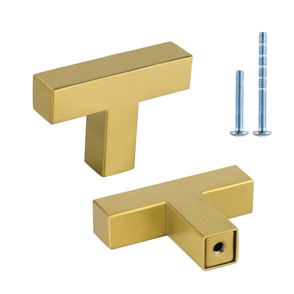 15 Pack Modern Gold Cabinet Pulls Square Drawer Pulls -Homdiy