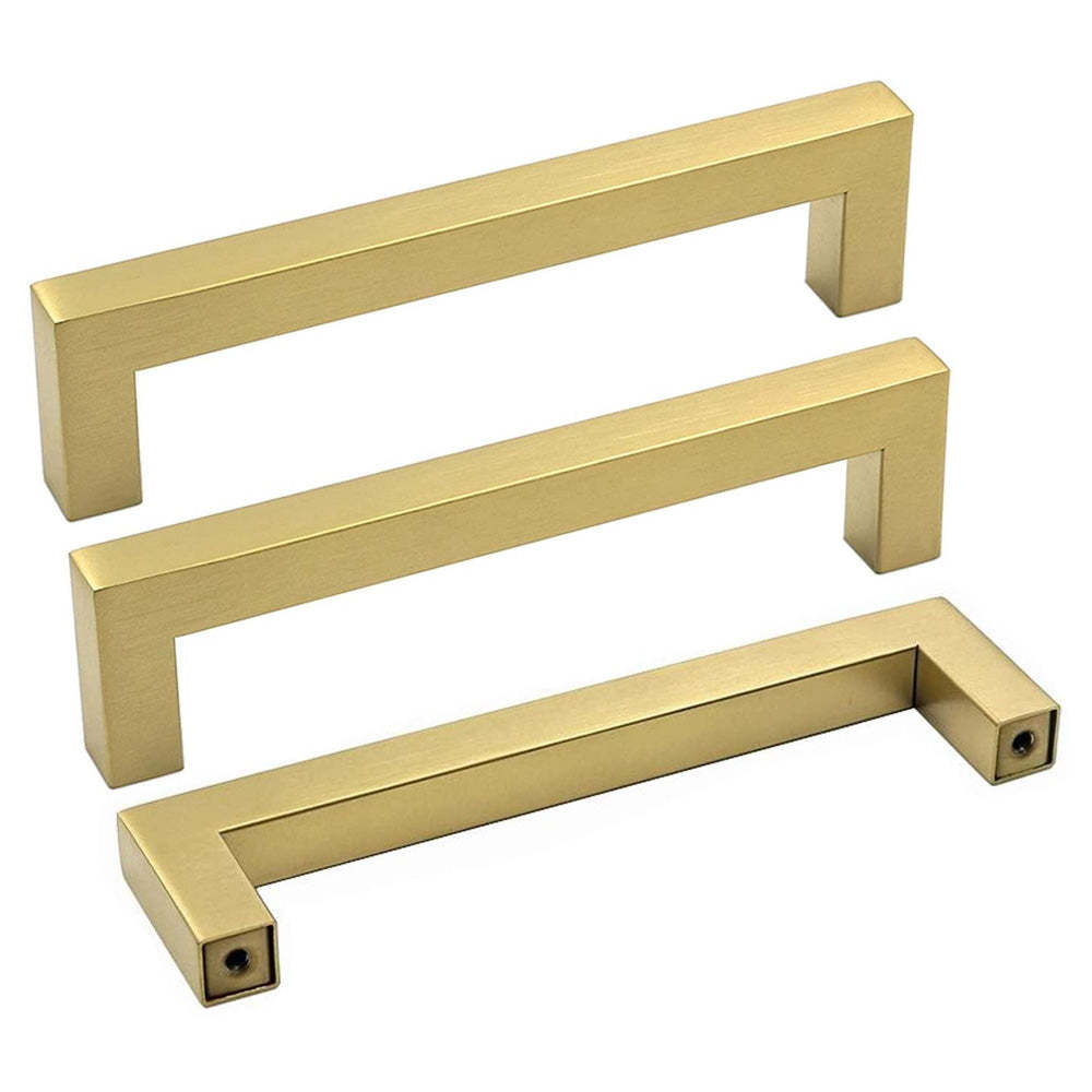 15 Pack Modern Gold Cabinet Pulls Square Drawer Pulls -Homdiy