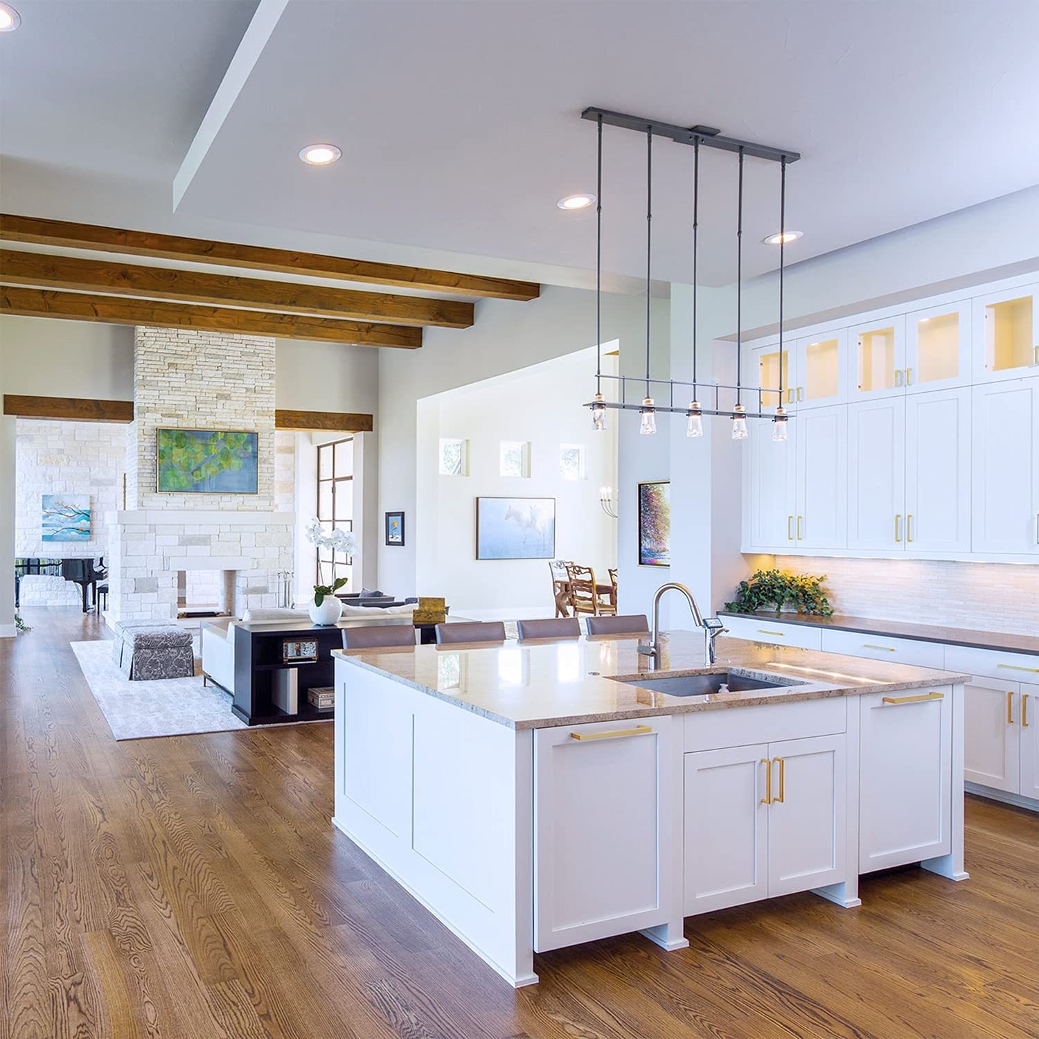 Brushed Brass Drawer Pulls Gold Square Handles for Kitchen -Homdiy