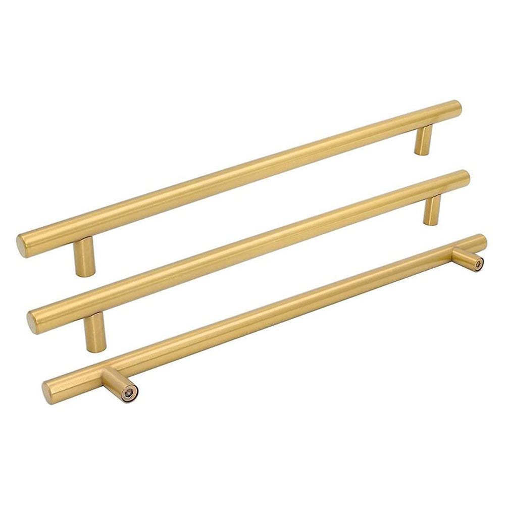 Brushed Brass Gold Euro Bar Kitchen Cabinet Pulls -Homdiy