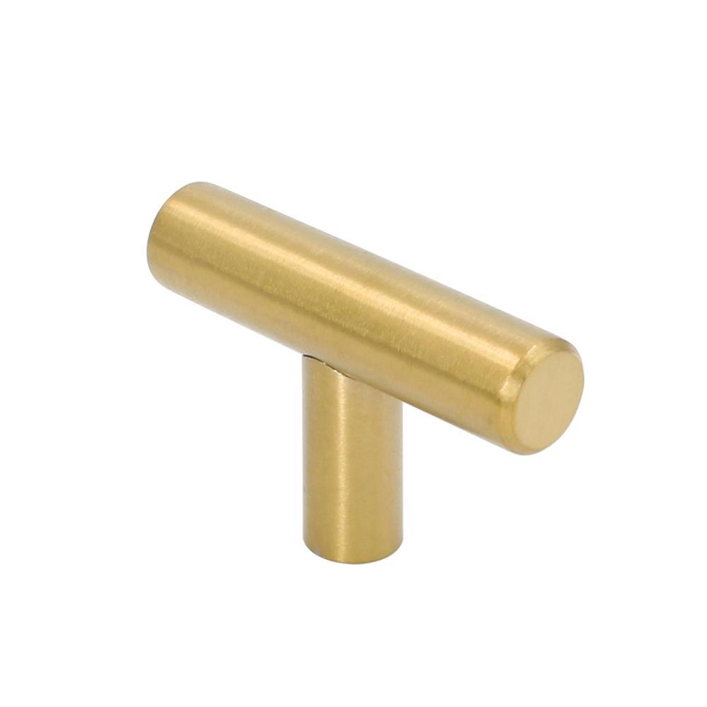 Brushed Brass Gold Euro Bar Kitchen Cabinet Pulls -Homdiy