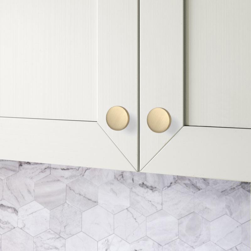 30 Pack Round Gold Dresser Drawer Knobs Brushed Brass
