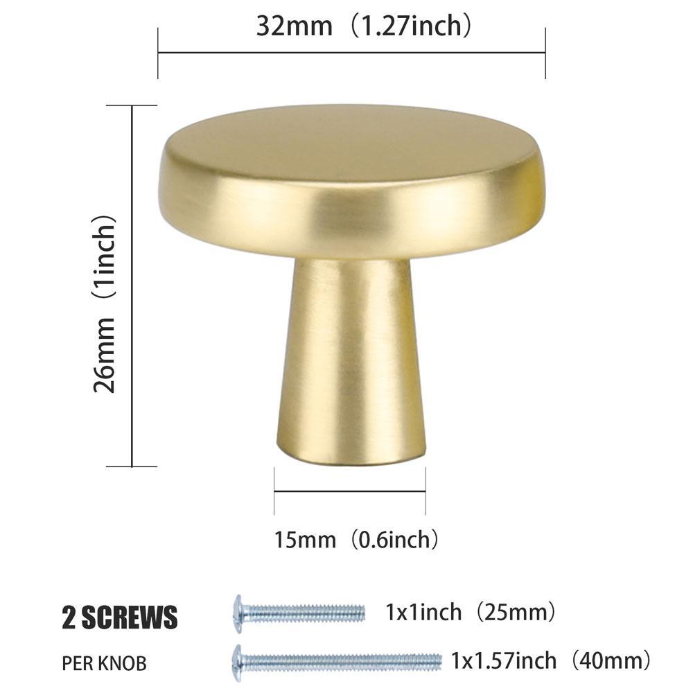 12 Pack Round Drawer Knobs Gold Kitchen Cabinet Knobs(LS5310GD) -Homdiy