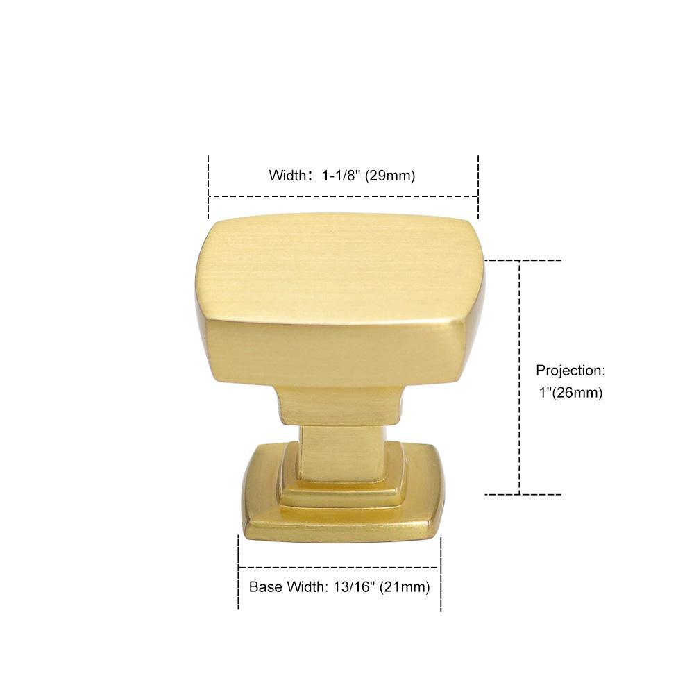 10 Pack Brushed Brass Square Cabinet Cupboard Knobs For Kitchen(LS9016GD) -Homdiy