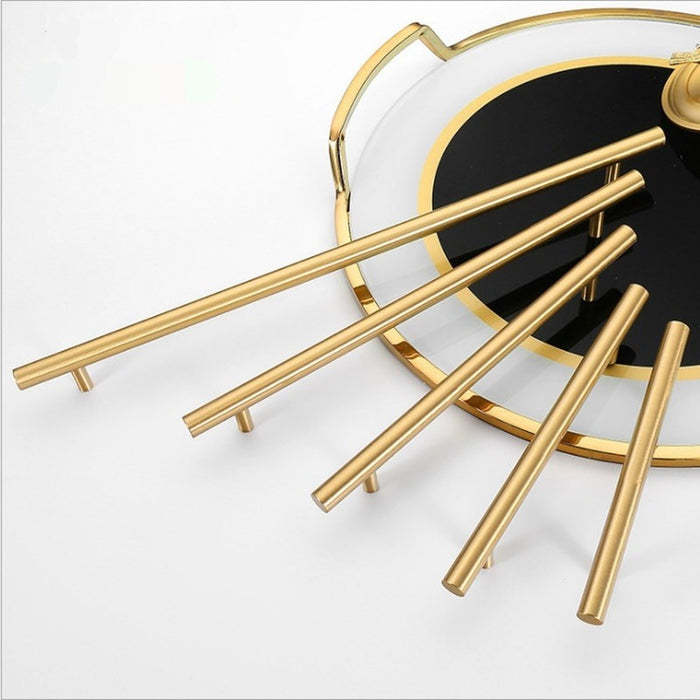 Brushed Brass Gold Euro Bar Kitchen Cabinet Pulls -Homdiy