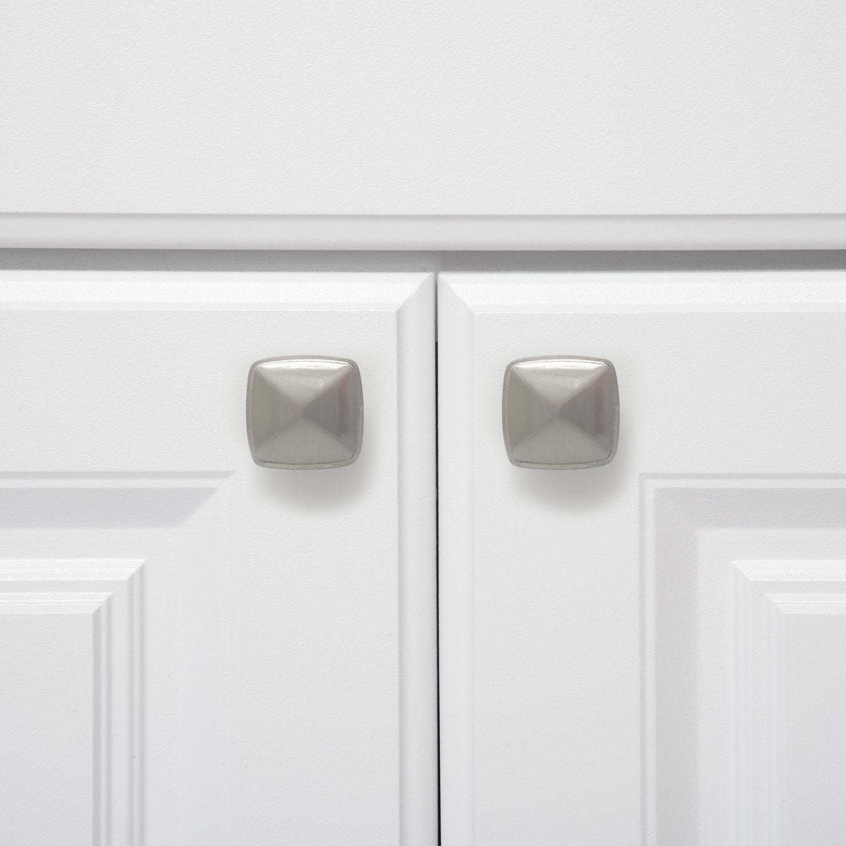 12 Pack Brushed Nickel Cabinet Door Knobs Solid Zinc Alloy (LS8791MBN) -Homdiy