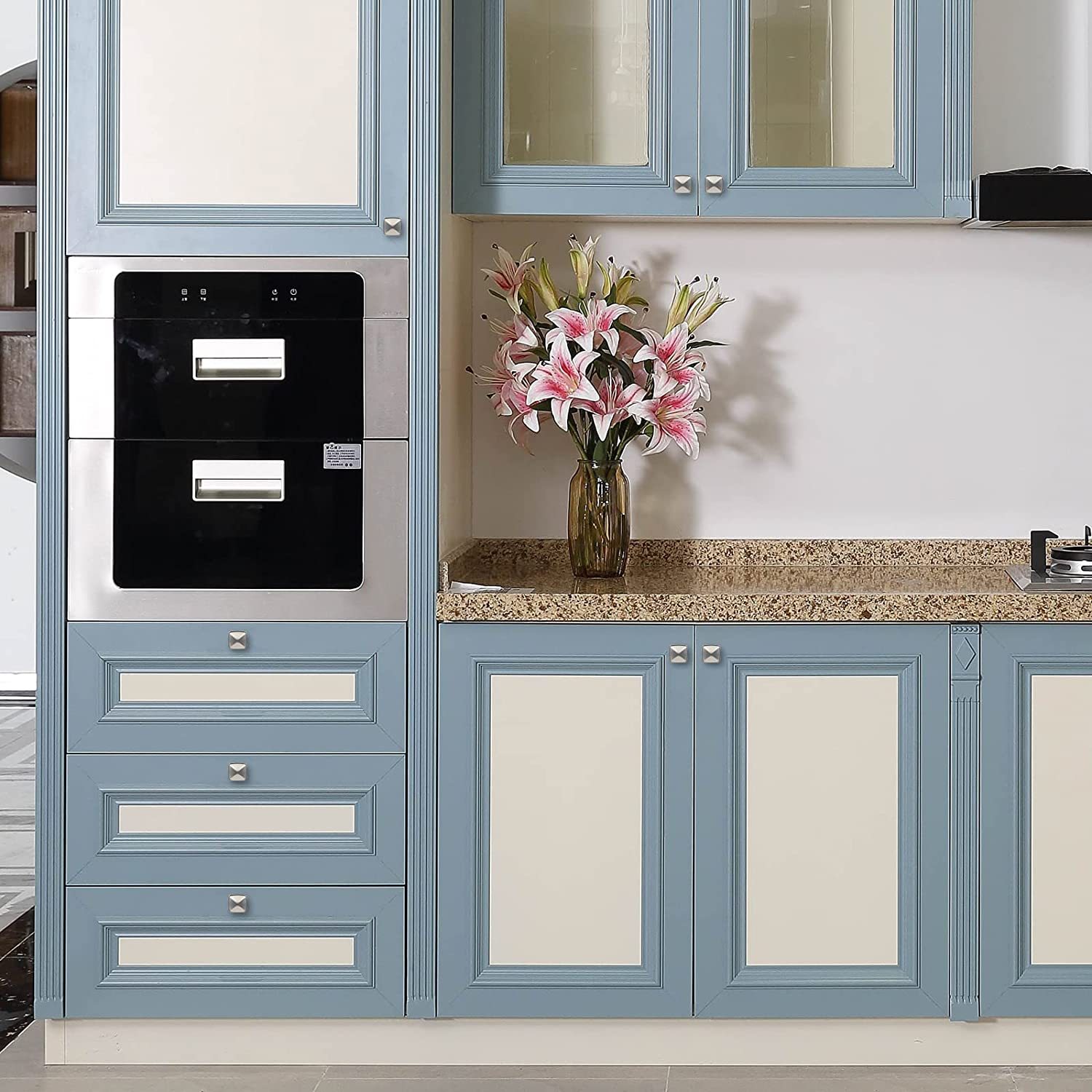 12 Pack Brushed Nickel Cabinet Door Knobs Solid Zinc Alloy (LS8791MBN) -Homdiy