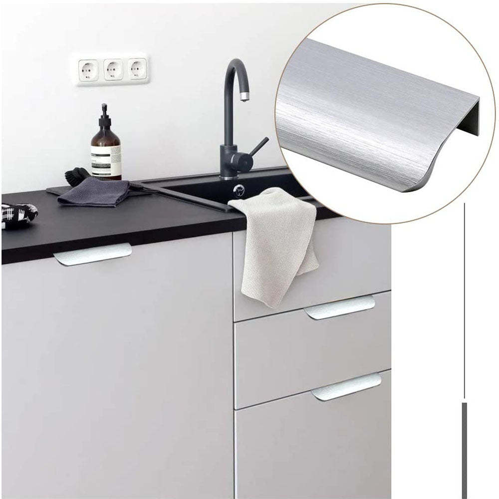 Brushed Nickel Cabinet Finger Edge Pulls Round Closet Door Finger Pull -Homdiy