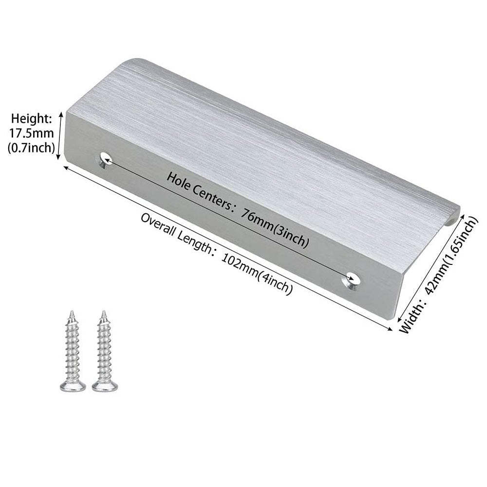 Brushed Nickel Cabinet Finger Edge Pulls Round Closet Door Finger Pull -Homdiy