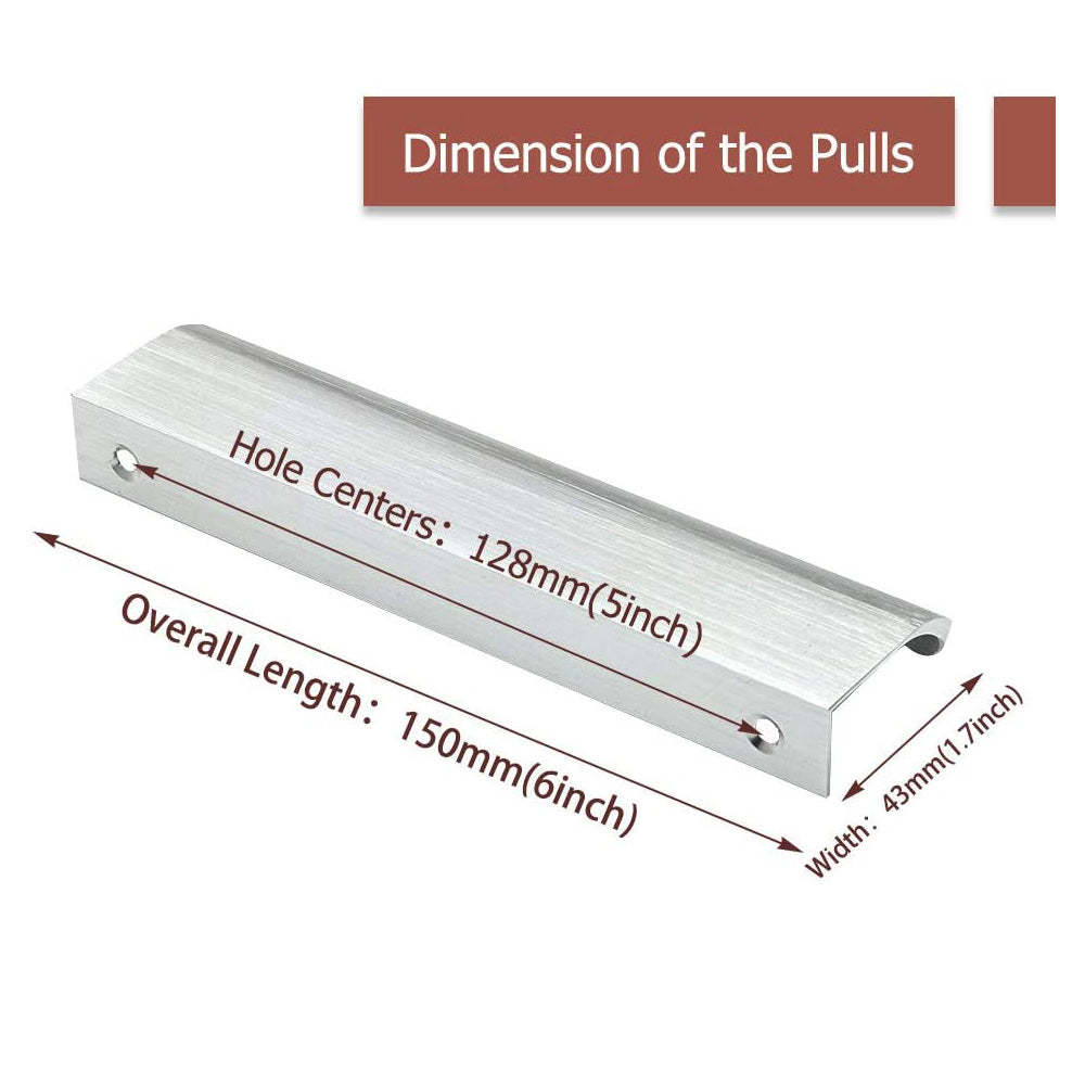 Brushed Nickel Cabinet Finger Edge Pulls Round Closet Door Finger Pull -Homdiy