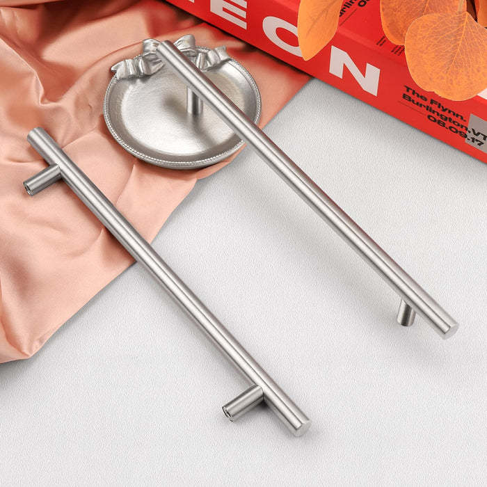 Brushed Nickel Modern Stainless Steel Cabinet Handles T Bar Drawer Pulls -Homdiy