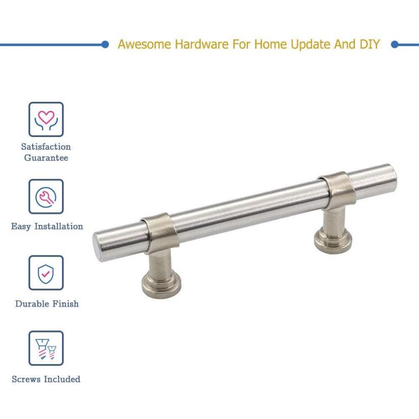 20 Pack Brushed Nickel Cabinet Pulls Modern Bathroom Cabinet Pulls ...