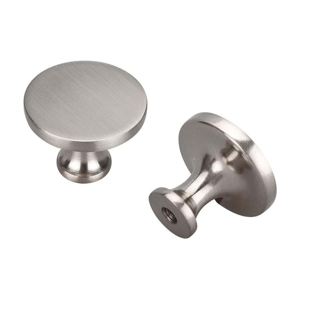 20 Pack Silver Round Cupboard Knobs Pulls Dresser Drawer Knobs For Bathroom(LS9189SNB) -Homdiy
