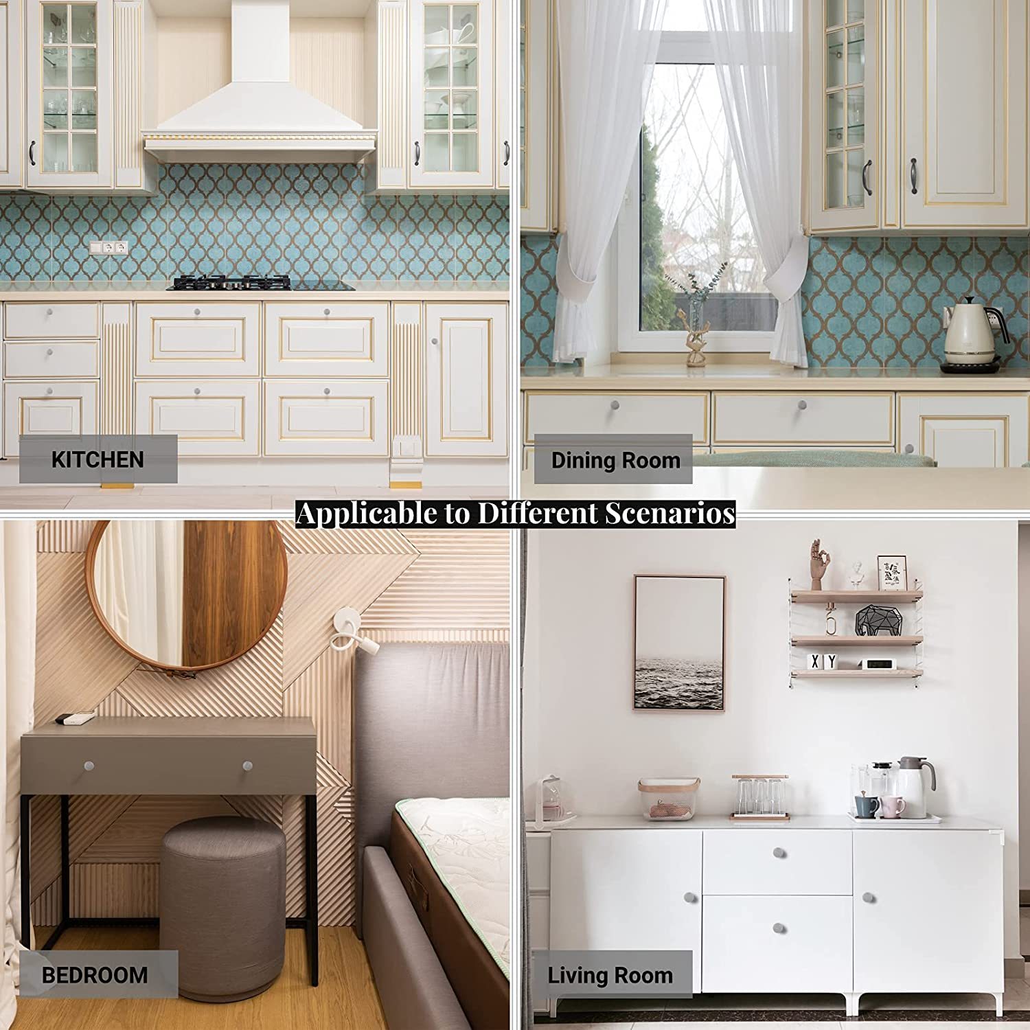 20 Pack Silver Round Cupboard Knobs Pulls Dresser Drawer Knobs For Bathroom(LS9189SNB) -Homdiy