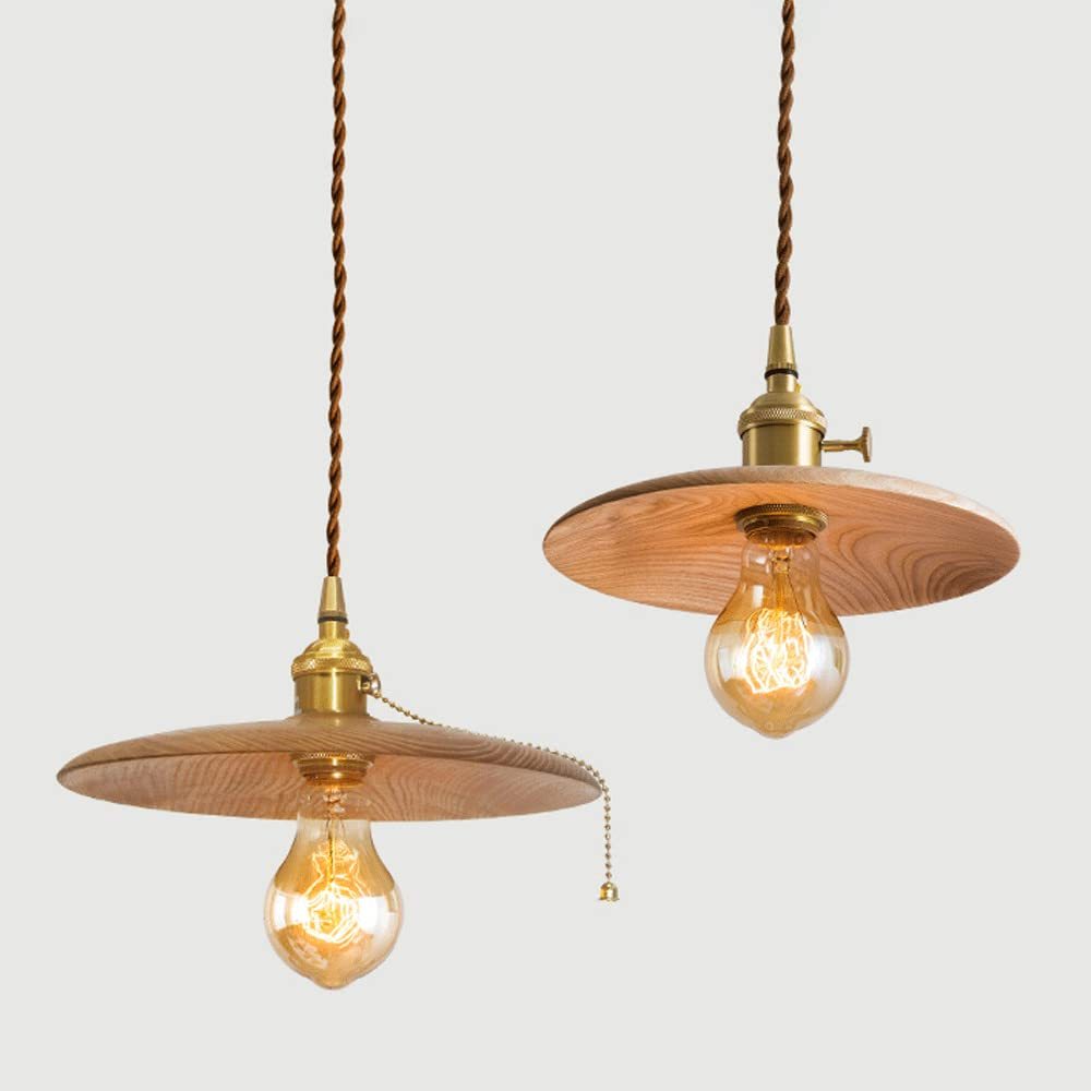 Retro Walnut Conical Pendant Light -Homdiy