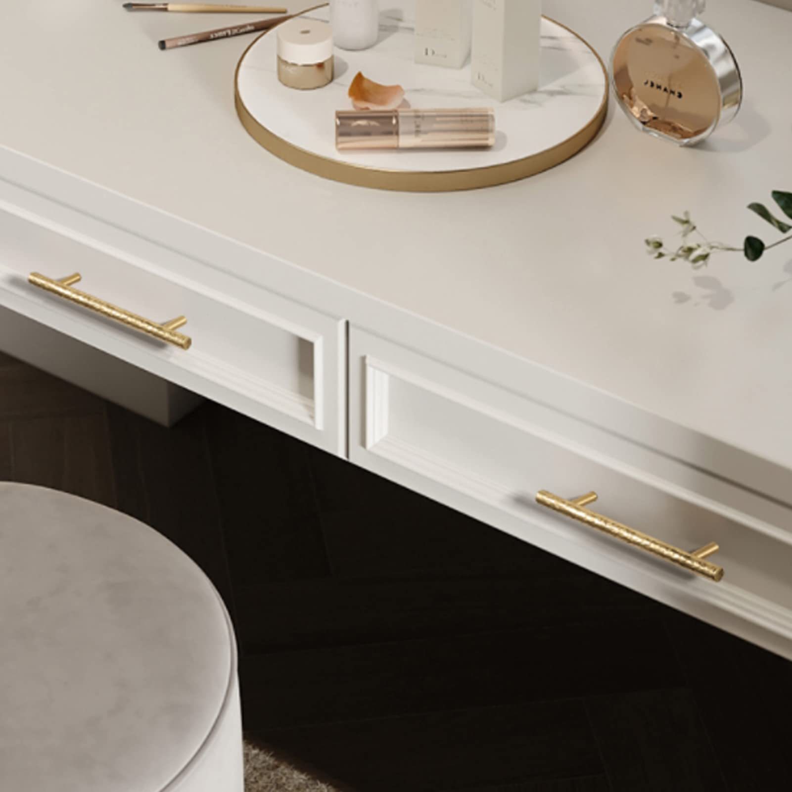 Luxury Solid Golden Round Brass Drawer Wardrobe And Door Handle -Homdiy