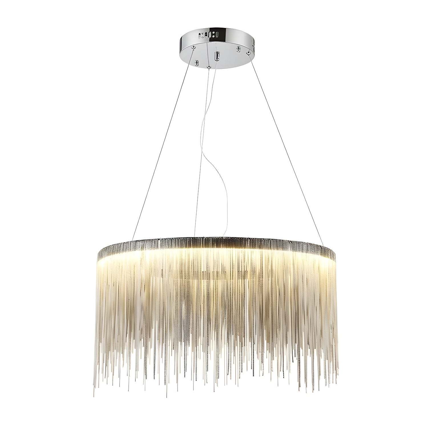 Round Chain Tassel Chandelier for Dining Room -Homdiy