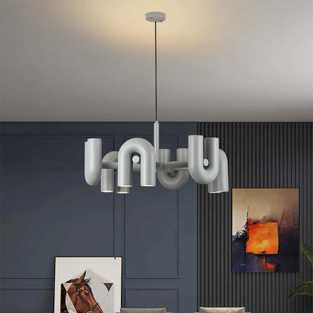 Contemporary Minimalist Pipe Shaped Chandelier -Homdiy