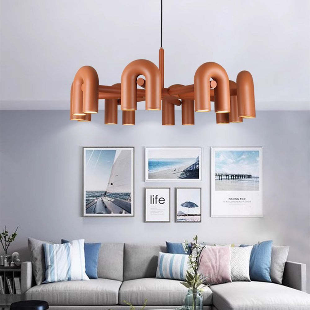 Contemporary Minimalist Pipe Shaped Chandelier -Homdiy