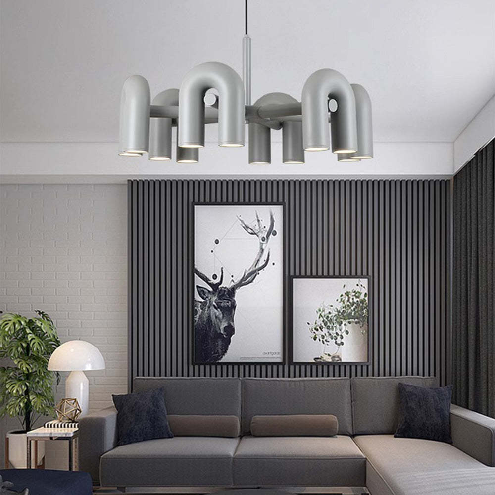 Contemporary Minimalist Pipe Shaped Chandelier -Homdiy