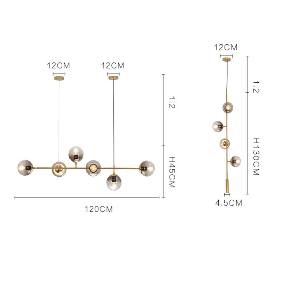 Homdiy Chandelier Creative Nordic Long Metal Rod Chandelier