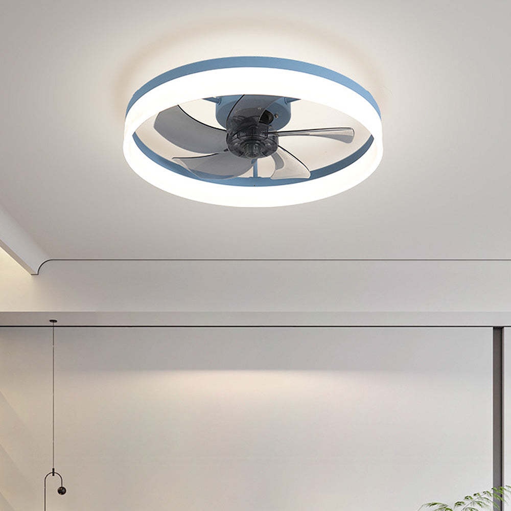 Nordic Simplicity Modern Flush Mount 5-Blade Ceiling Fan Light -Homdiy