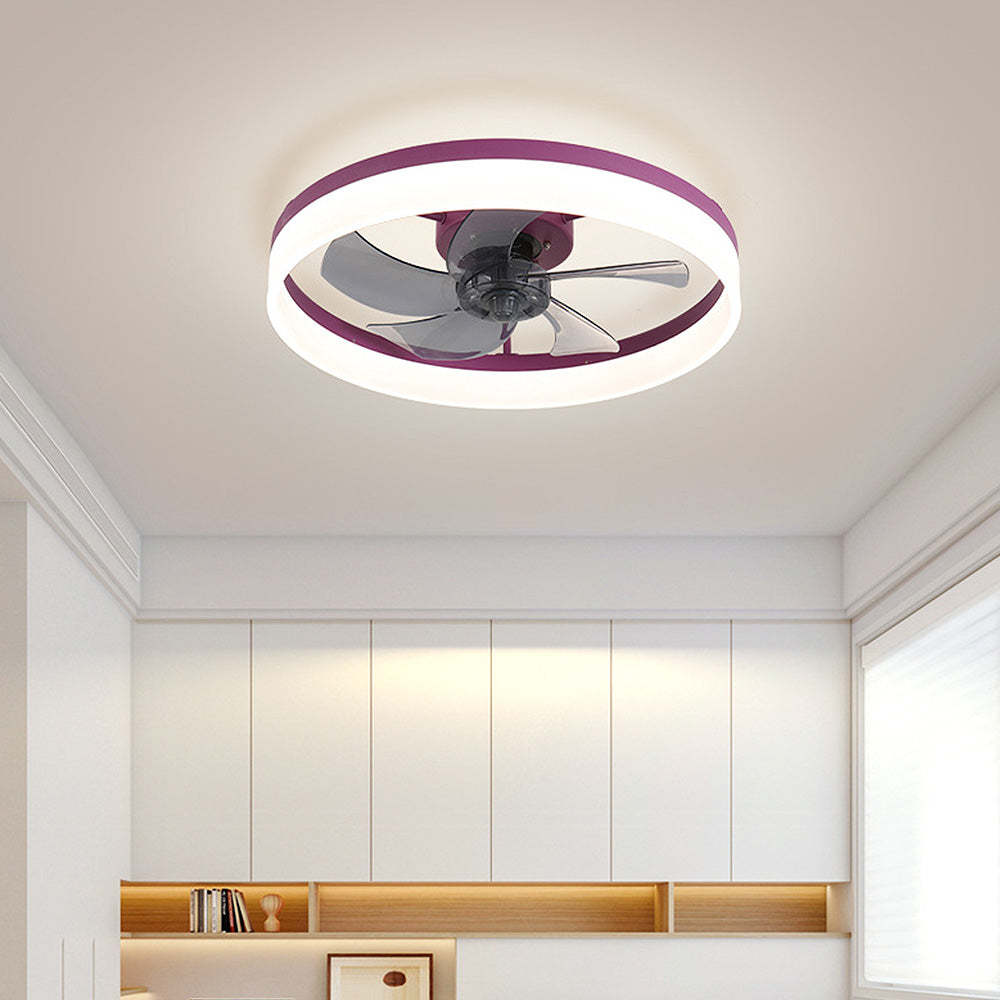 Nordic Simplicity Modern Flush Mount 5-Blade Ceiling Fan Light -Homdiy
