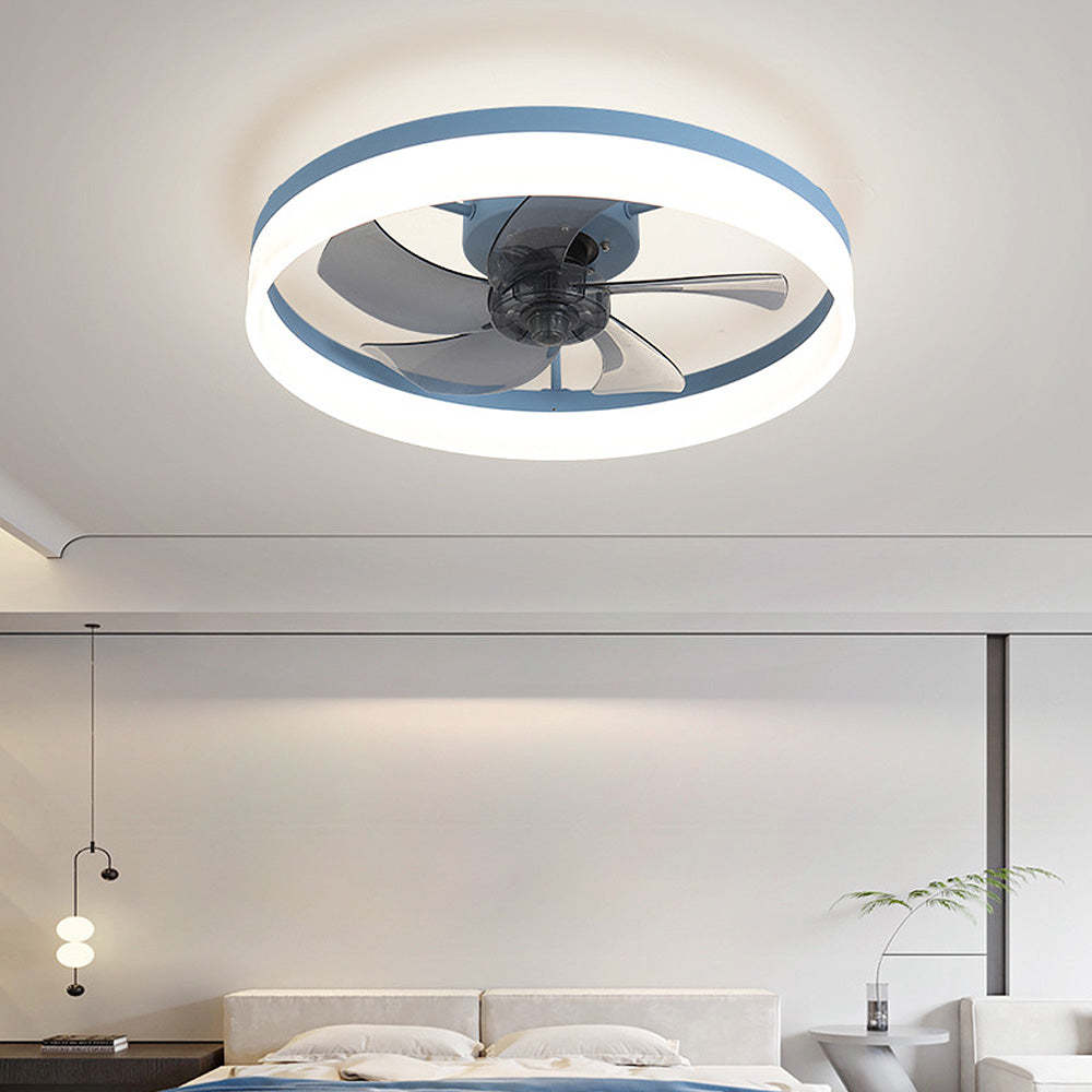 Nordic Simplicity Modern Flush Mount 5-Blade Ceiling Fan Light -Homdiy