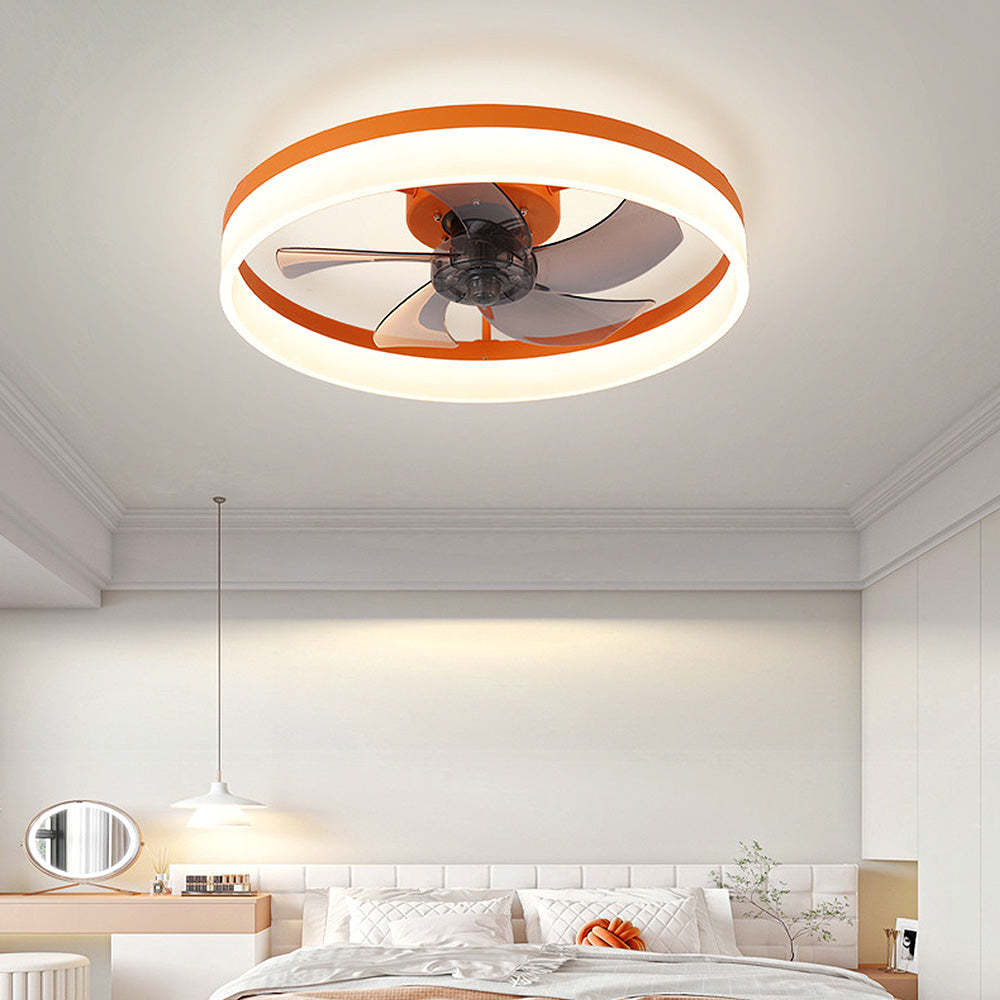 Nordic Simplicity Modern Flush Mount 5-Blade Ceiling Fan Light -Homdiy