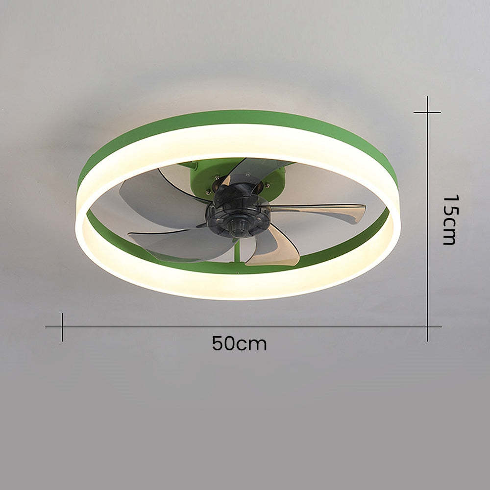 Nordic Simplicity Modern Flush Mount 5-Blade Ceiling Fan Light -Homdiy