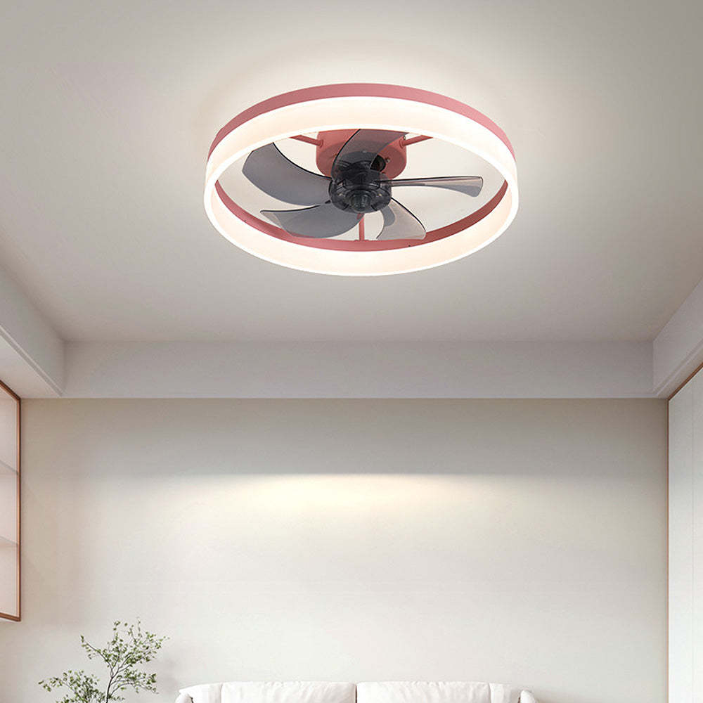 Nordic Simplicity Modern Flush Mount 5-Blade Ceiling Fan Light -Homdiy