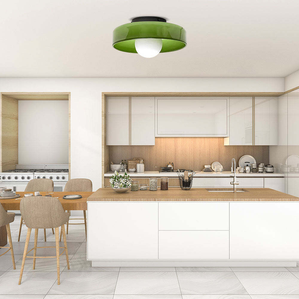 Modern Glass Semi Flush Mount Ceiling Light Fixture -Homdiy