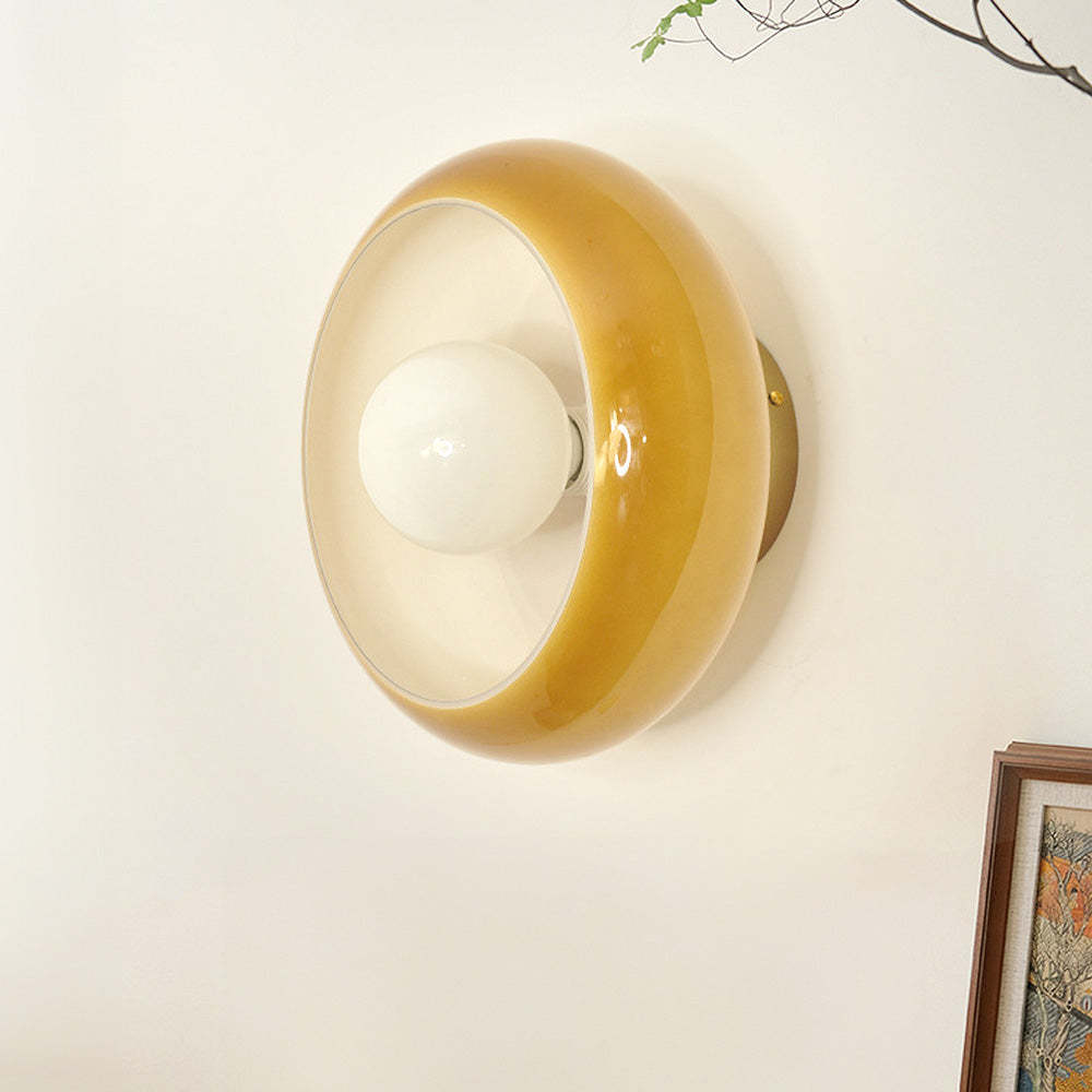 Retro Round Glass Shade Ceiling Light -Homdiy