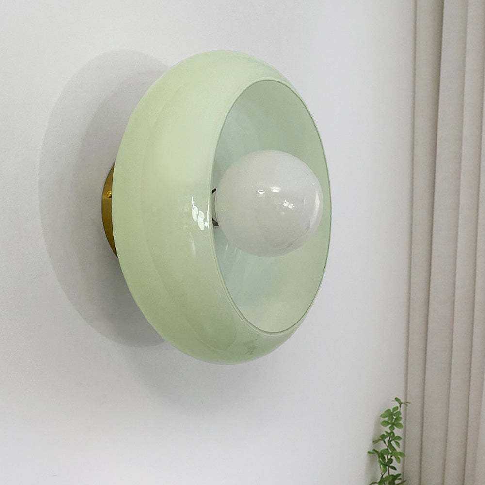 Retro Round Glass Shade Ceiling Light -Homdiy