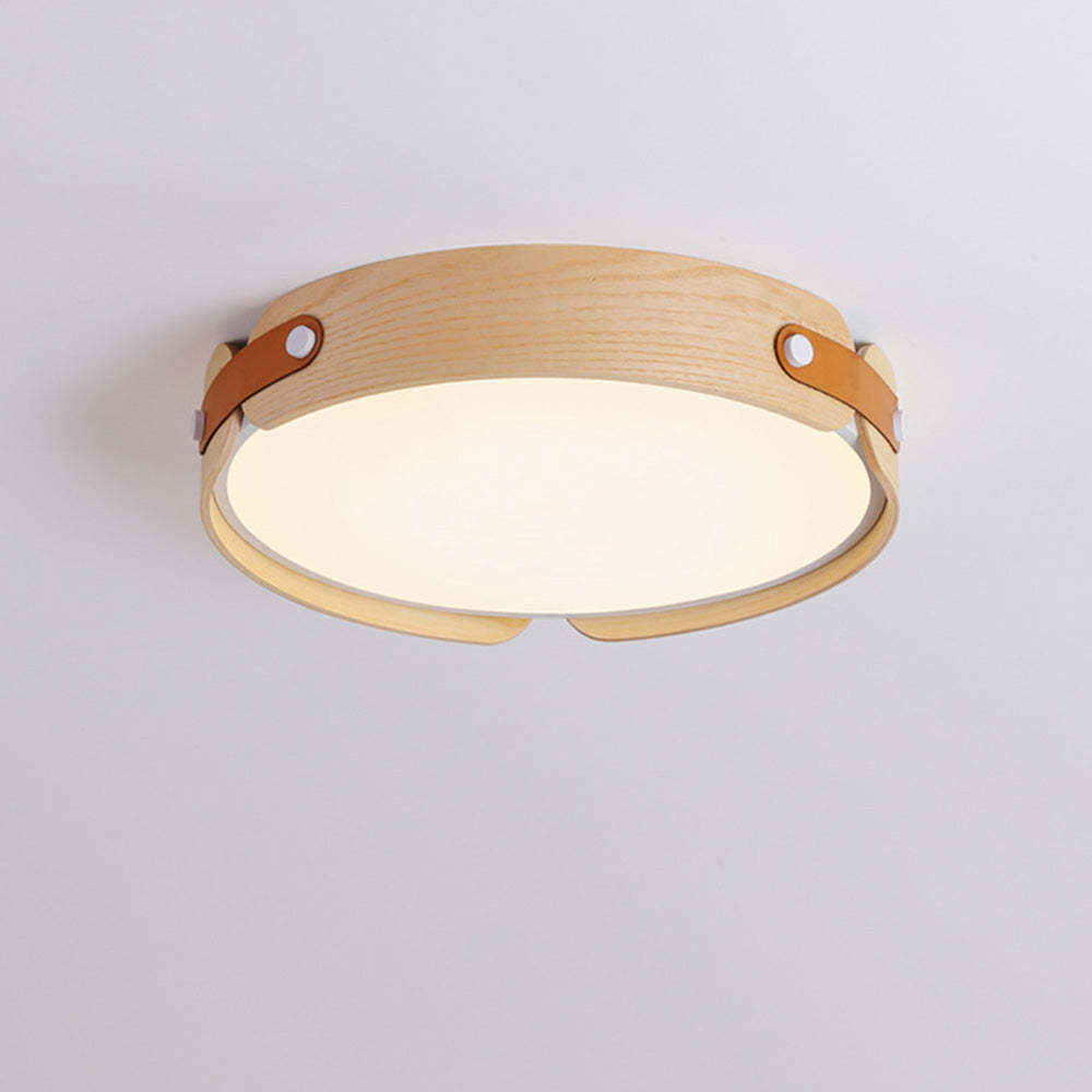 Mid-Century Wood Dome Ceiling Lamp -Homdiy