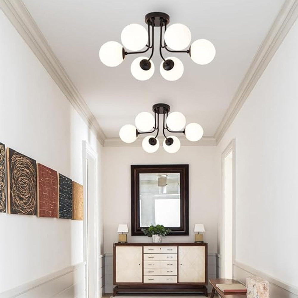 Vintage Multi Heads Round Glass Ceiling Light -Homdiy